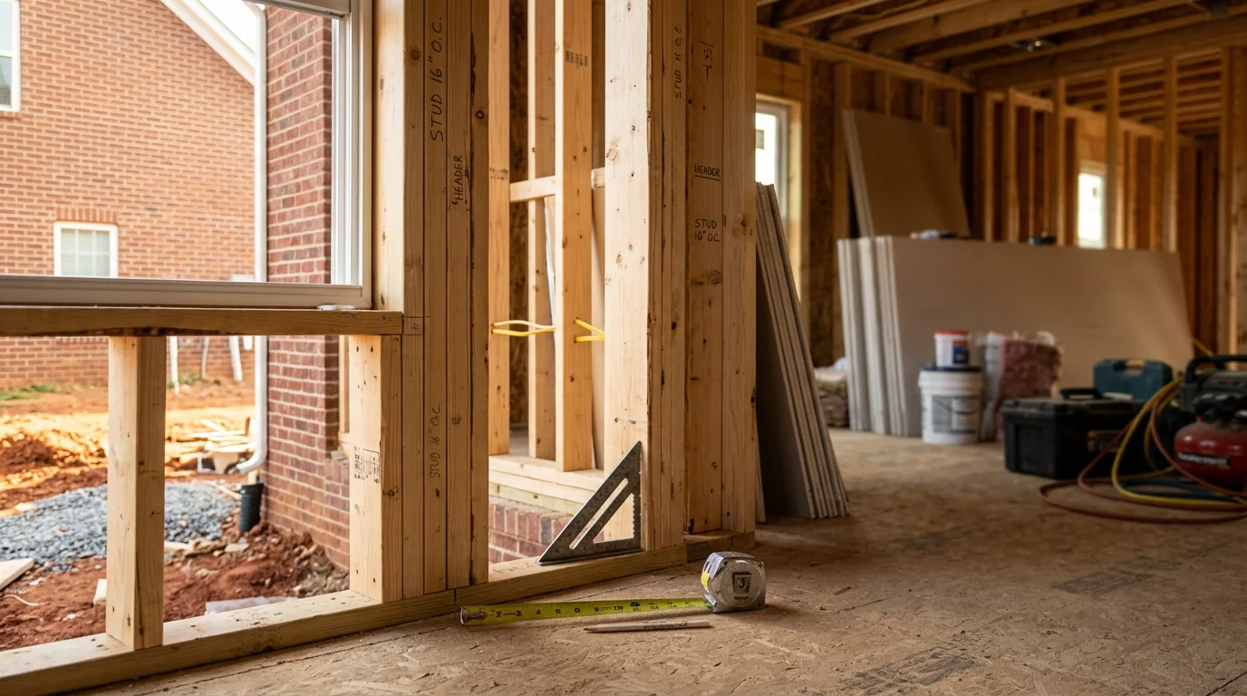 General contractor team working on structural home renovation in Charlotte NC