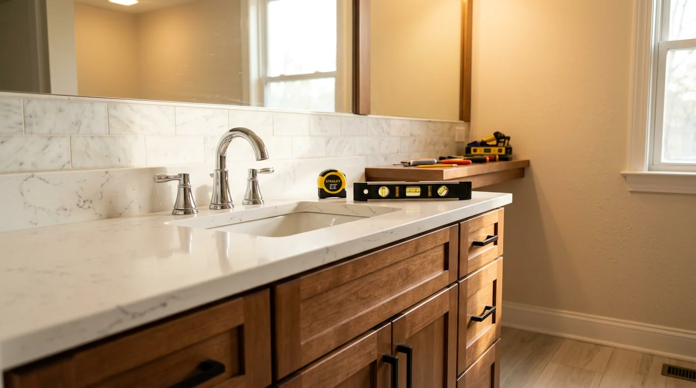 Modern kitchen remodel with custom cabinets and countertops in Charlotte