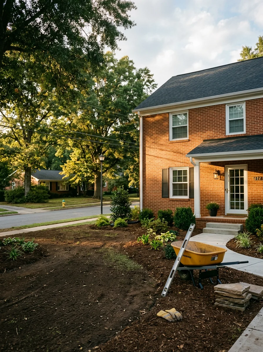 Gastonia service professional reviewing project details with a homeowner at their property.